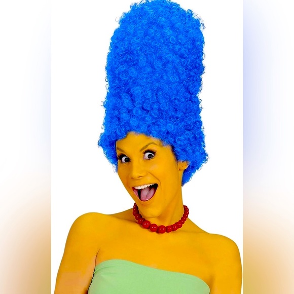 - BLUE MARGE SIMPSON CURLY TALL WIG FOR HALLOWEEN COSTUME PARTY *NEW*